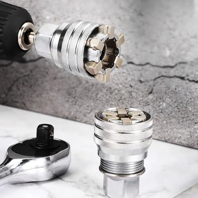 Multi-Function Universal Socket Wrench Tool - Universal Maintenance Tool, Adjustable Universal Socket Wrench, Universal Socket Tool for 3/8" Drive Ratchet Torque Wrench & Power Drill (Connecting Rod Random Color) Fathers Day Gift