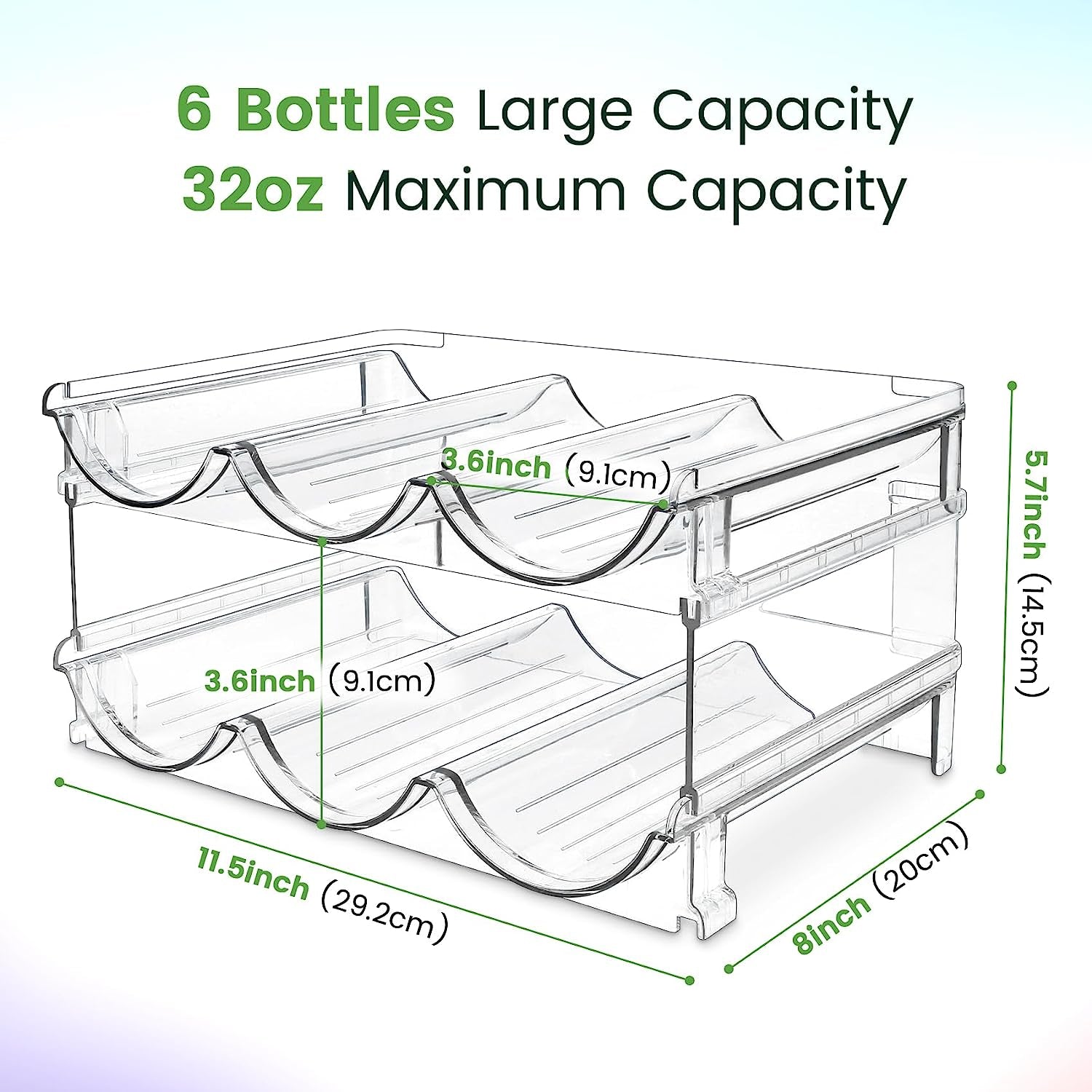Maximize Your Space with 2-Pack Stackable Water Bottle Organizer for Cabinet Storage